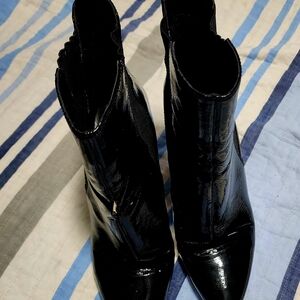 Vince Camuto Glossy Black Heeled Boots